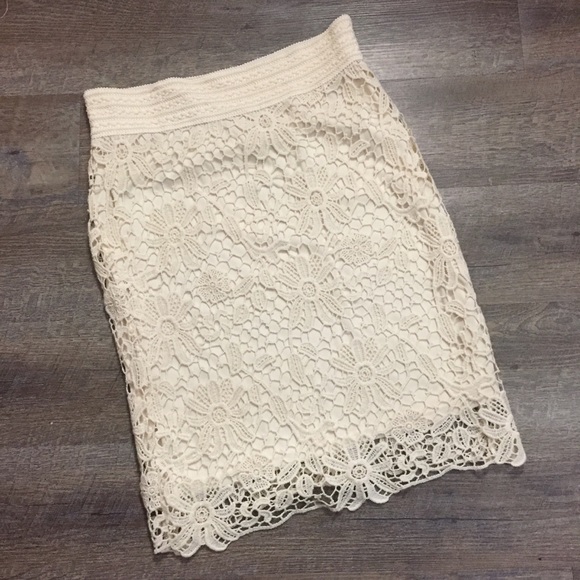 Cato Dresses & Skirts - New w/o tags cream lace skirt